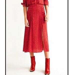 Mango red animal print skirt sz S NWT New excellent condition